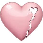 broken light pink heart sticker