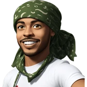 smiling boy with bandana sticker