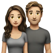 caucasian brunette couple  sticker
