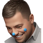happy boy portrait with grin sticker