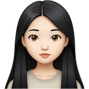 asian girl with long black straight hair sticker
