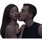 sweet outdoor kiss moment sticker
