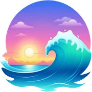 magical gradiant sea sticker