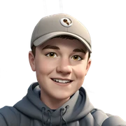 smiling boy in baseball cap sticker