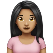 girl long black hair sticker
