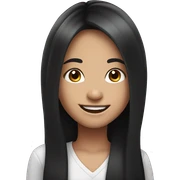 smiling girl with long black hair sticker