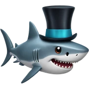 Shark with a top hat sticker