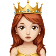 Girl with auburn hair wearing crown  sticker