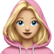 dancing-white-blond-girl-pink-oversized-hoodie-blue-eyes-tracksuit sticker