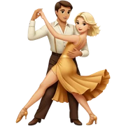 Brunette man and blonde woman dance tango sticker