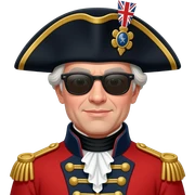 Lord cornwallis in british redcoat and a sunglass
 sticker