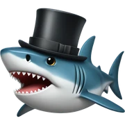 Shark with a top hat sticker