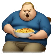 Fat man eating  sticker