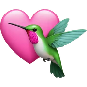 Hummingbird with pink heart  sticker