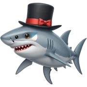 Shark with a top hat sticker
