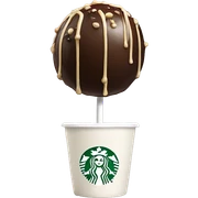 Realistic starbucks cake pops isolated. sticker