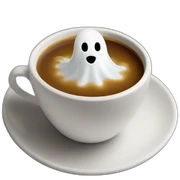 Ghost sitting in a cup of coffee sticker