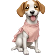 Dog with dress sticker