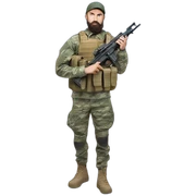 solo soldier holding assault rifle sticker