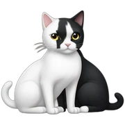 black cat & white cat sticker