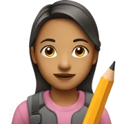 Girl with pencil sticker