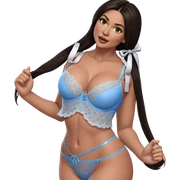girl in blue lingerie sticker