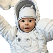 astronaut in realistic spacesuit sticker