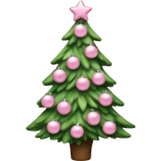 christmas tree with pale pink decorations sticker