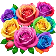 Rainbow roses sticker