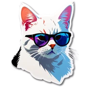 Cat with sunglasses sticker
