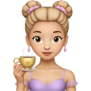 Una bailarina de ballet con una tasa en la cabeza sticker