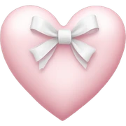 Pastel pink heart with white bow sticker