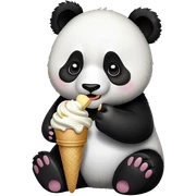 Panda eating ice cream sticker