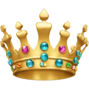 gold crown with gems sticker