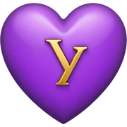 The Letter “y” inside a Purple Heart sticker