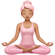 Woman wearing pastel pink  doing yoga mediation  sticker