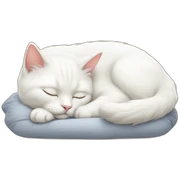 white cat sleeping sticker