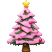 Christmas tree with pink decorations  sticker