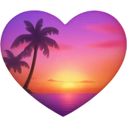 Sunset inside a heart sticker