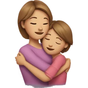 Mother and daughter hugging sticker