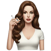 Lana del rey with a pack of cigarettes sticker