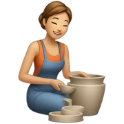 female making ceramics sticker