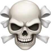 skull bow sticker