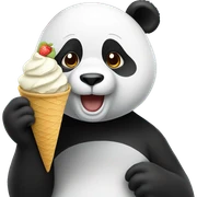 Panda eating ice cream sticker