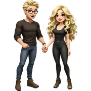 couple in nature together sticker