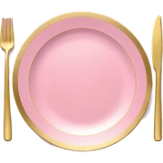 Realistic laying flat empty gold and pink charger plate. sticker