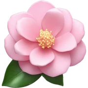 Camellia "A perfectly shaped pastel pink camellia flower with glossy, glowing petals and subtle sparkles at its base." sticker