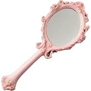vintage rococo light pink hand mirror sticker