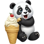 Panda eating ice cream sticker