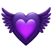 Dark Purple Heart with wings  sticker